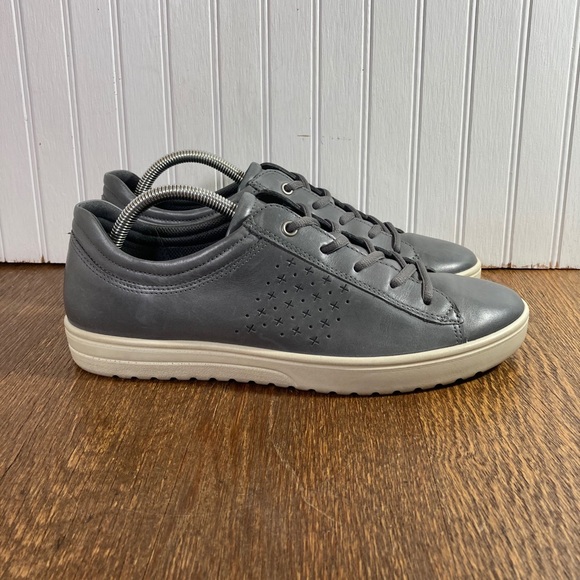 Ecco Grey Leather Lace Up Men’s Size 42=US 8-8.5